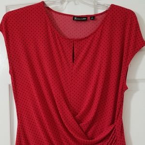 Red and Black Rouched Blouse from NY & Company